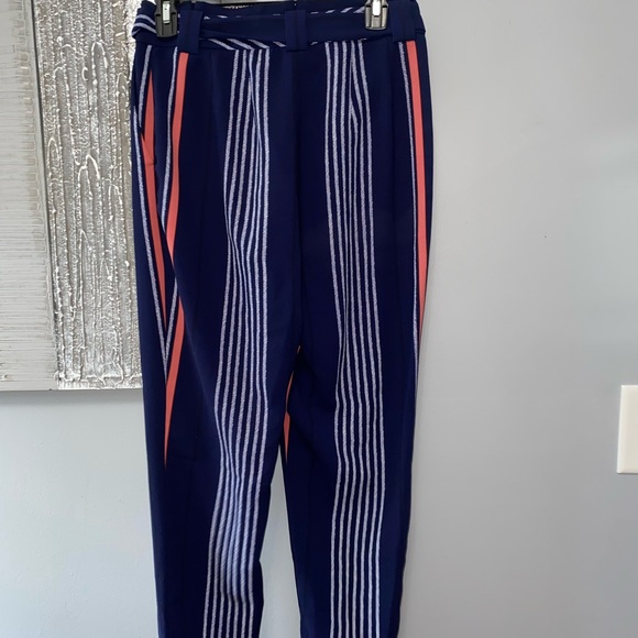 Express Striped belted trousers - Picture 2 of 5